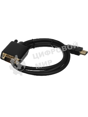 Кабель GoPower HDMI (m)-VGA (m) 1м черный Premium Zip-Lock c подвесом (1/200)