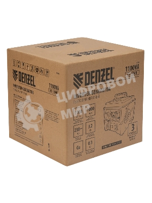 Генератор инверторный Denzel GS-1100iF, 1,1 кВт, 230 В, ручной старт