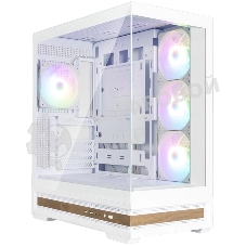 Компьютерный корпус ZALMAN P40 NAMU, ATX, белый, WINDOW, WOODEN ELEMENTS, 2xCombo(2.5” or 3.5”), 1xUSB TYPE-C, 2xUSB 3.0, SIDE 3x120мм ARGB, REAR 1x120мм ARGB