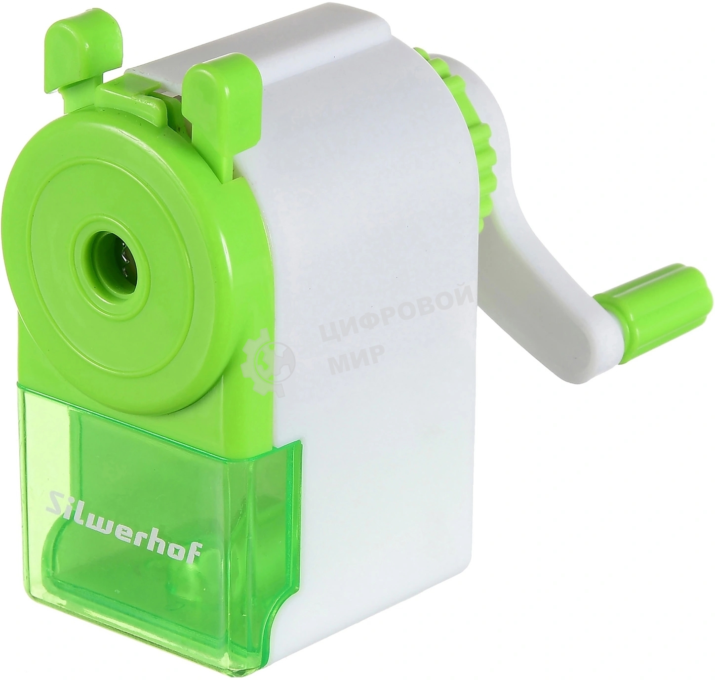 Точилка для карандашей механическая Silwerhof Color, 1 отверстие, зеленый