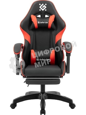 Кресло игровое Defender Serenity черный/красный,класс 2, PU,подножка