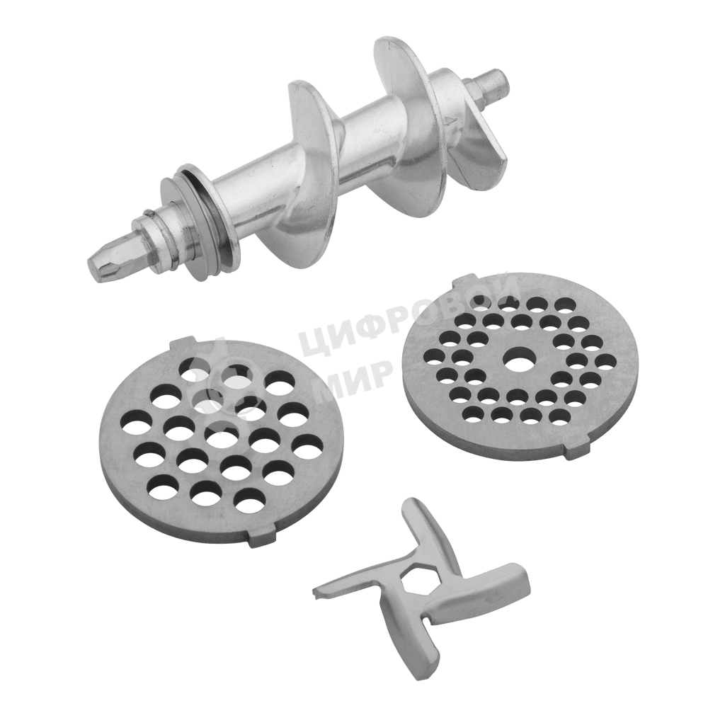 Мясорубка электрическая Maunfeld MF-232WB голубой, 1340 Вт, 1.3 кг/мин, реверс, насадки - 4