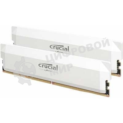 Оперативная память Crucial Pro Gaming by Micron, DDR5, 64GB (2x32GB), 6400 MHz, CL40, с радиатором, белый