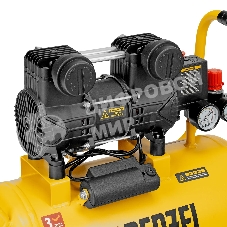 Компрессор безмасл. малошумный Denzel DLP-950/24, 950 Вт, 24 л, 2850 об/мин, 170 л/мин