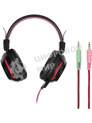 Проводные наушники Oklick HS-G300 черный/красный, полноразмерные, Jack 3.5 мм