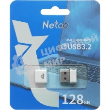 Флешка USB Netac U116 mini (NT03U116N-128G-32WH), 128Gb, USB 3.2, R/W 90/30, белый