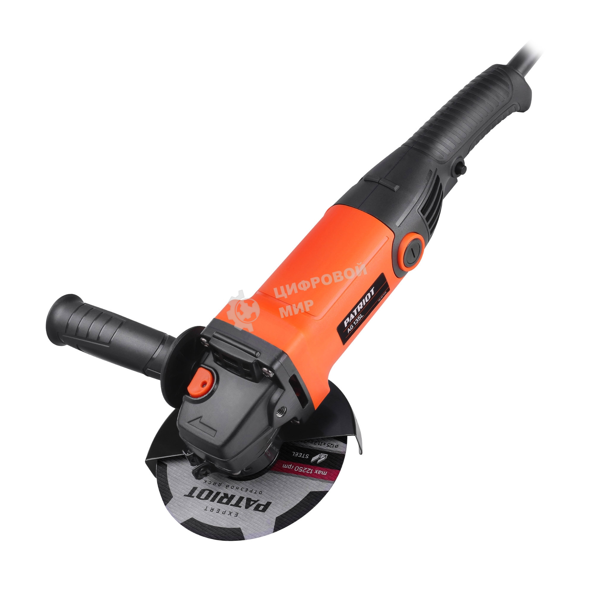 Машина углошлифовальная (УШМ) PATRIOT AG 135L, диск 125мм, 950Вт, 11000об/мин, дополнительная рукоятка, быстрая замена щеток, фиксация кнопки включения