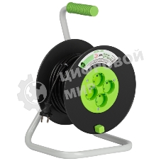 Удлинитель силовой ЭРА GREEN LINE KAT-2x1.5-20m Greenline на катушке пластик 4 розетки без заземления 20м ПВС 2x1.5мм2