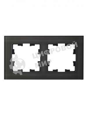 Рамка 2-местная IEK BRITE РУ-2-2-БрД стекло дымчатый