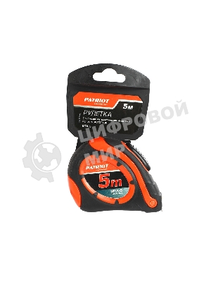 Рулетка PATRIOT MTA-5, автостоп, ударопрочный корпус, обрезиненная, 5м