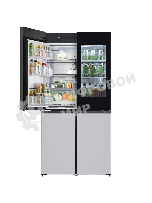 Холодильник LG GR-A24FQAKM серый трехкамерный 382/145л морозилка снизу, No Frost, Side by Side