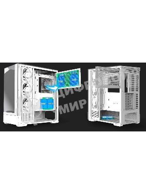 Компьютерный корпус ZALMAN P40 Prism Plus, ATX, белый, WINDOW, 3xCombo (3.5'' or 2.5