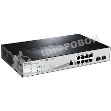 Коммутатор D-Link DGS-1210-10P/ME/A1A, 8×1 Гбит/с + 2×1 Гбит/с SFP, управляемый