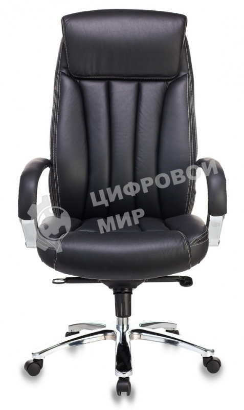 Кресло руководителя Бюрократ T-9922SL/BLACK черный, кожа, крестовина хром
