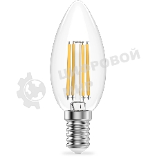 Лампа светодиодная филаментная Gauss Filament 10Вт цок.: E14 свеча св. свеч. бел. теп. (упак.: 10 шт)
