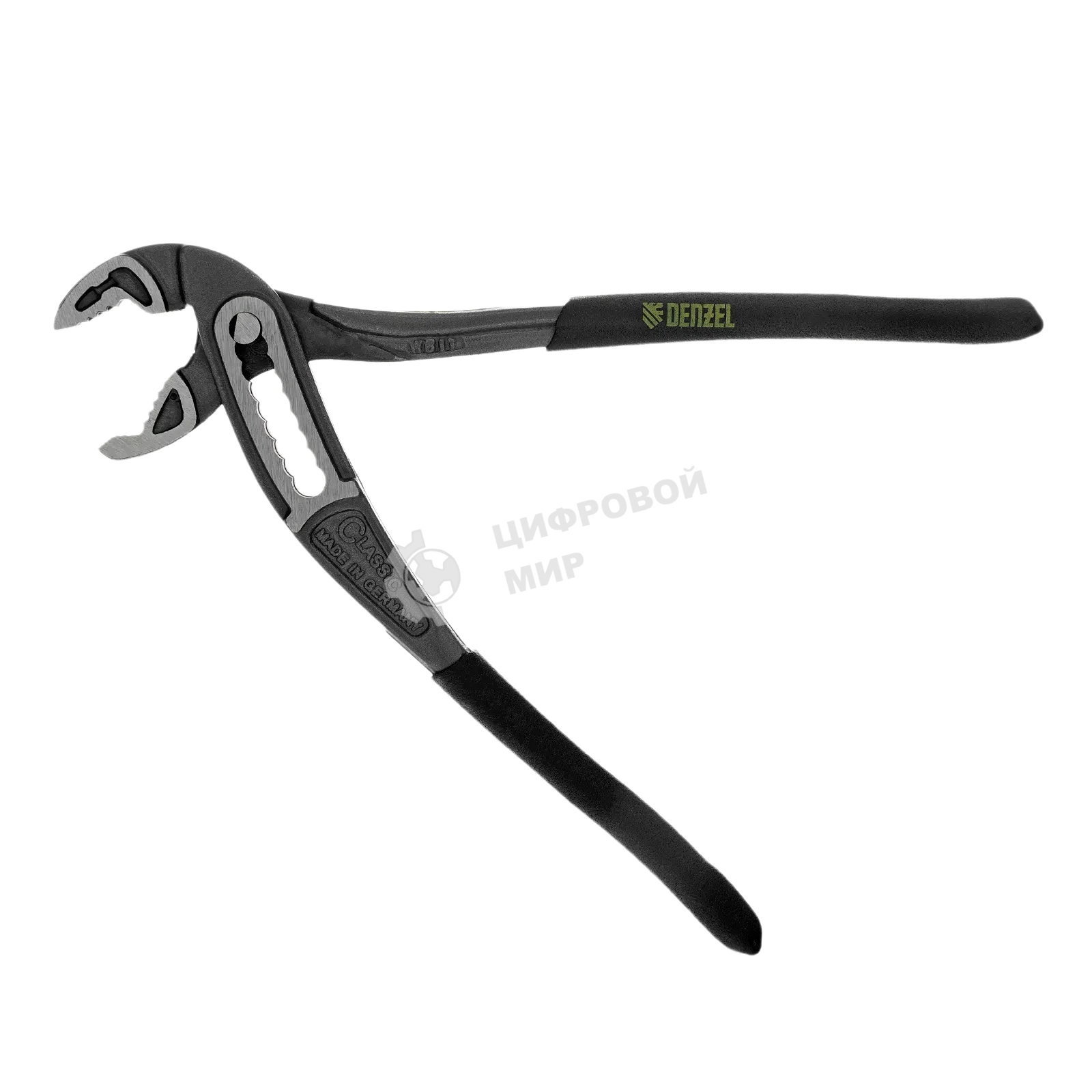 Клещи переставные Denzel обливные рукоятки, 180 мм