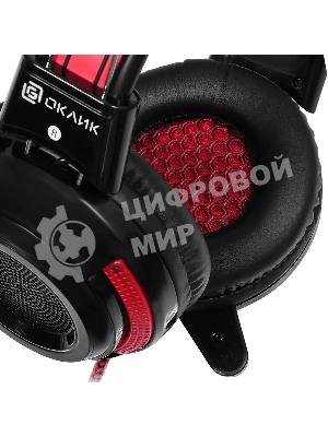 Проводные наушники Oklick HS-G300 черный/красный, полноразмерные, Jack 3.5 мм