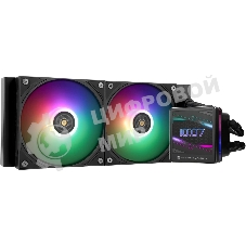 Водяное охлаждение для процессора Thermalright Grand Vision 240 (240mm, LED, Black, ARGB/Fans: 2x120mm, 80.45CFM, 29.4dBA, 2150RPM/Pump height 72.5mm, 6400RPM, Rad thickness 27mm/S: 1700, 1200, 1851, 115X, 2011, 2066, AM5, AM4)