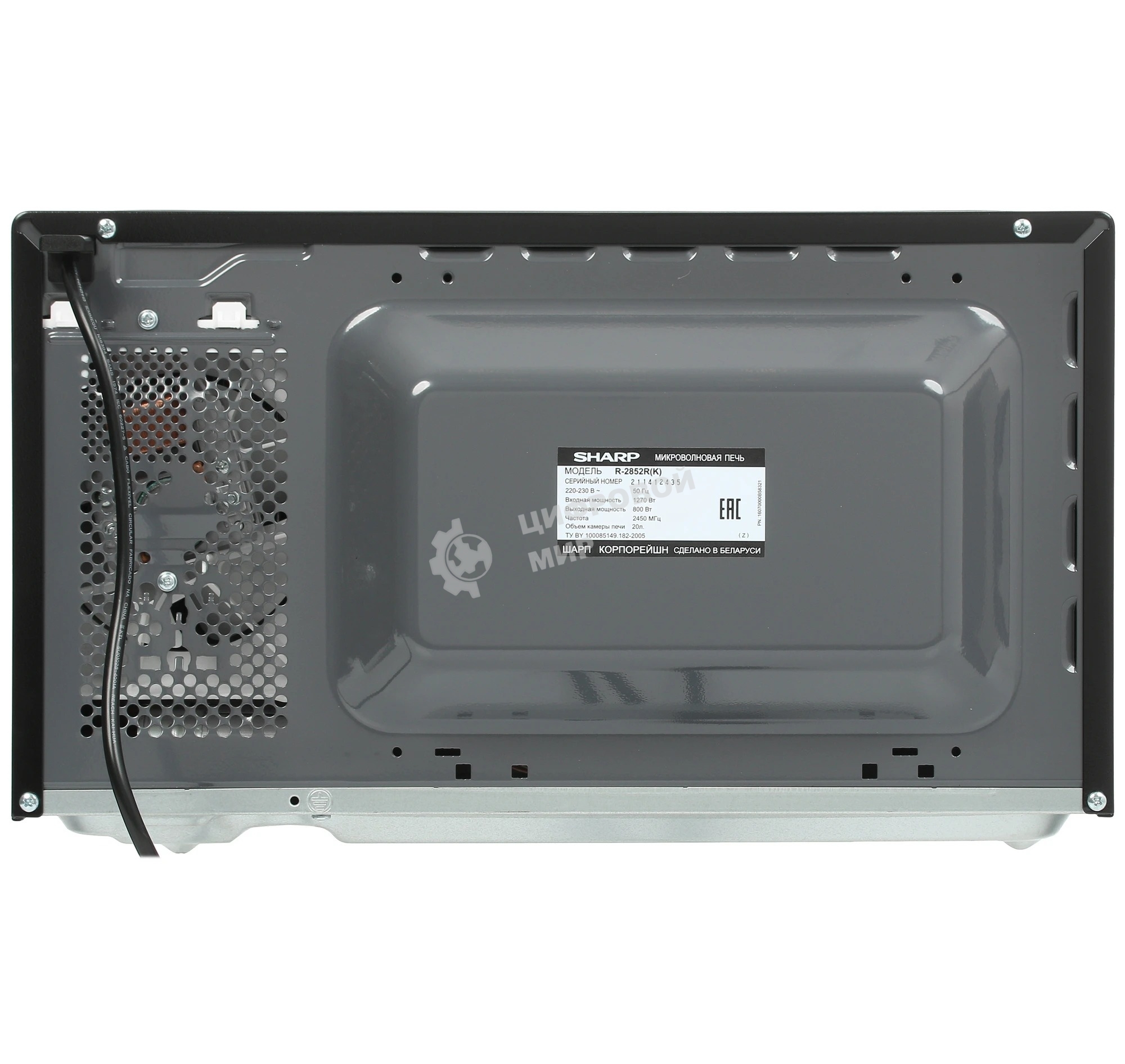 Микроволновая печь Sharp R2852RK черный/серебристый, 20 л, 800 Вт, переключатели - кнопки, поворотный механизм