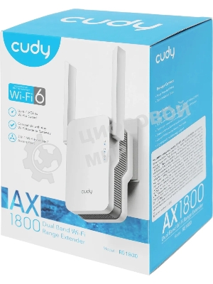 Повторитель беспроводного сигнала Cudy RE1800 AX1800 10/100/1000BASE-TX/Wi-Fi белый