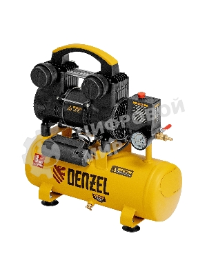 Компрессор безмасляный малошумный Denzel DLP-950/10, 950 Вт,10 л, 2850 об/мин, 170 л/мин