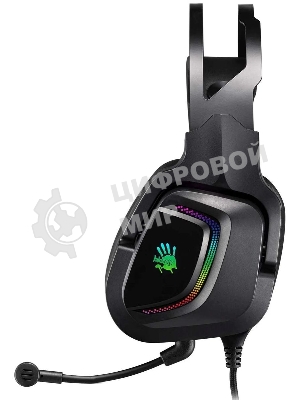 Гарнитура проводная с микрофоном A4Tech Bloody G570 черный/серый 2м мониторные USB оголовье (G570 USB/BLACK + GREY)
