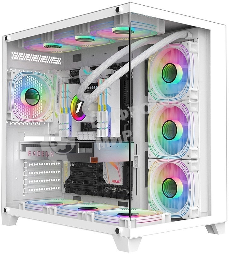 Компьютерный корпус 1STPLAYER MEGAVIEW MV8-TP белый/ATX/MV8-TP-WH