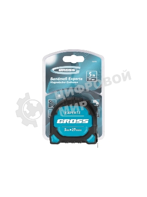 Рулетка Gross Experte, 5 м x 27 мм, двухкомпон. корпус, магнит, двухстор. разметка, нейлон