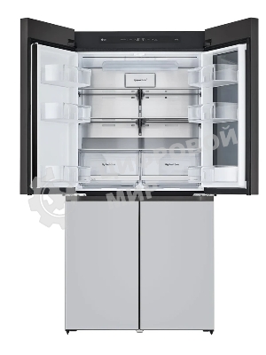 Холодильник LG GR-A24FQAKM серый трехкамерный 382/145л морозилка снизу, No Frost, Side by Side