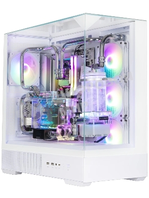 Компьютерный корпус ZALMAN P40 Prism Plus, ATX, белый, WINDOW, 3xCombo (3.5'' or 2.5