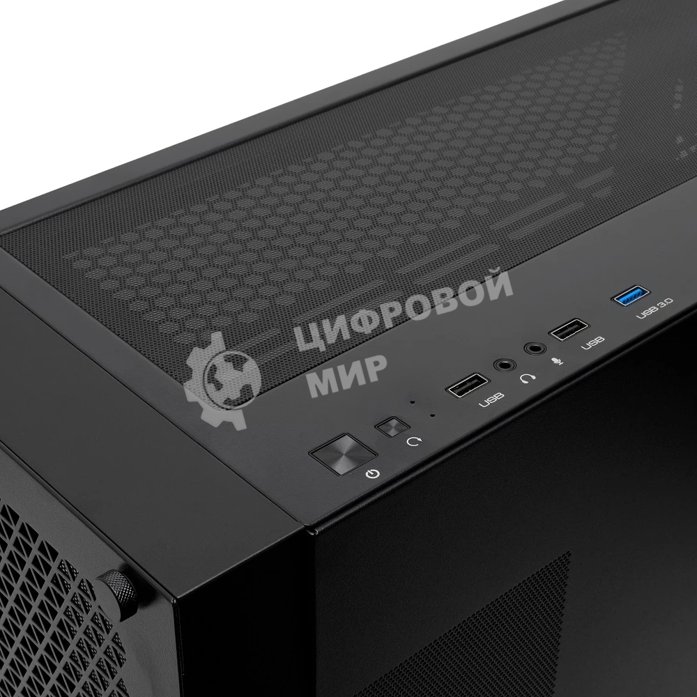 Компьютерный корпус без блока питания Case HSPD M541, Mesh Mid Tower, черный, TG, 0.7 SPCC, no fans, ATX, mATX, mITX, 170/405/210мм, 2x2.5