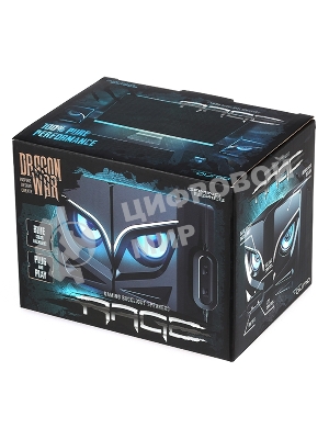 Акустическая система 2.0 Qumo Rage AS005, 10 ВТ, объемное звучание, синяя подсветка (отключаемая), USB/Jack 3,5мм