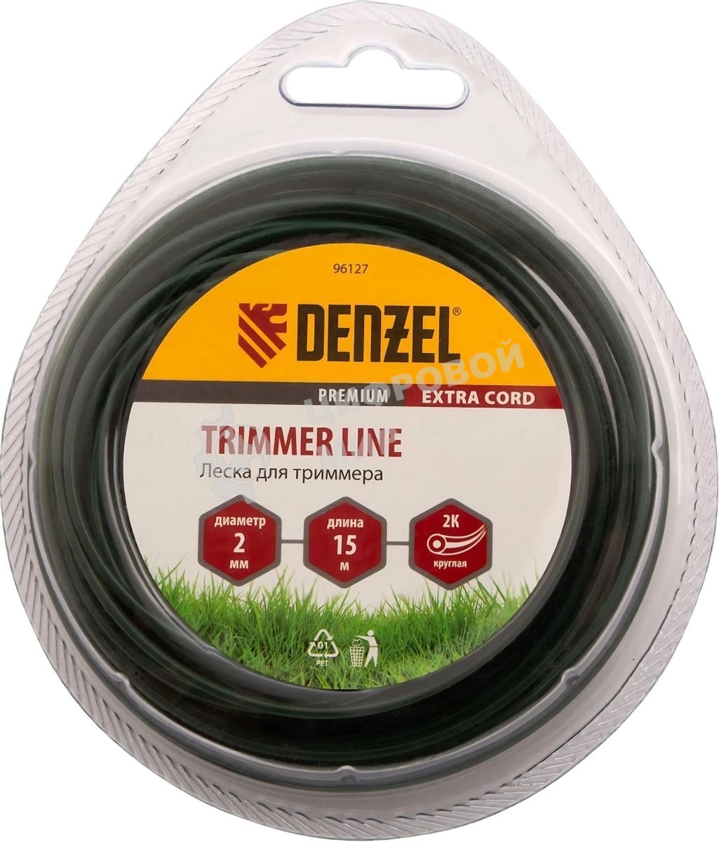 Леска для триммера Denzel двухкомпонентная круглая 2,0мм 15 м EXTRA CORD 96127