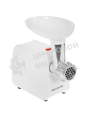 Мясорубка электрическая Willmark WMG-2043JW белый, 2000 Вт, 2.4 кг/мин, реверс, защита от перегрузки, насадки - 5