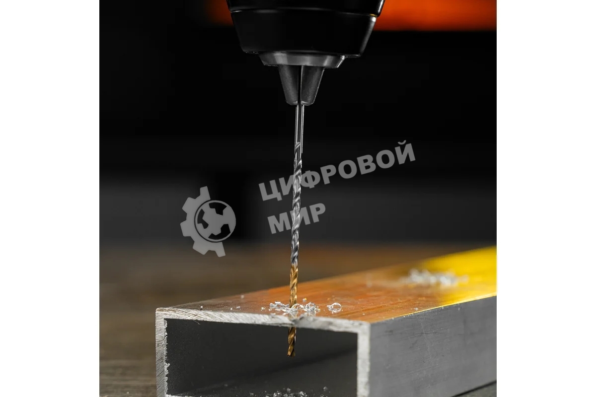 Сверло спиральное по металлу Denzel 2,5 х 95 мм Р6М5, Golden Tip, удлиненное, 2 шт.