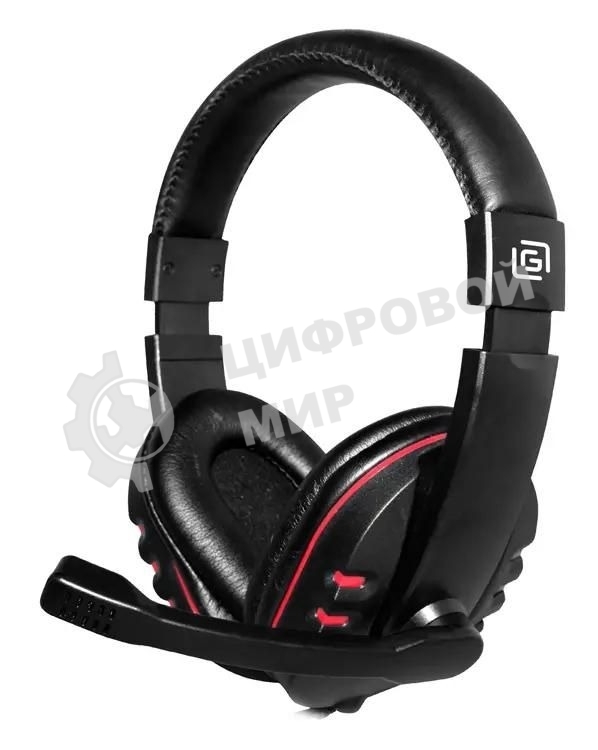 Гарнитура Oklick HS-L380G черный/красный 1.8м мониторы оголовье (JD-032)