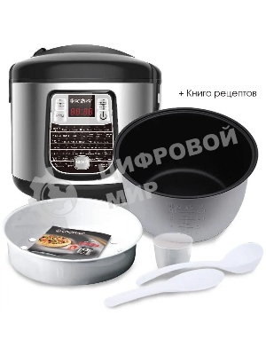 Мультиварка Endever Vita-95, мощность 1000 Вт, черный/стальной, емкость 5л, 45 авторежимов работы, книга рецептов