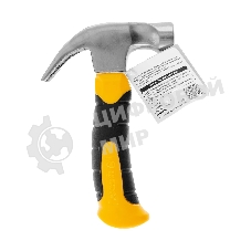 Молоток-гвоздодер мини Denzel, боек с магнитом, фибергласовая двухкомпонентная рукоятка, 9oz, 250г