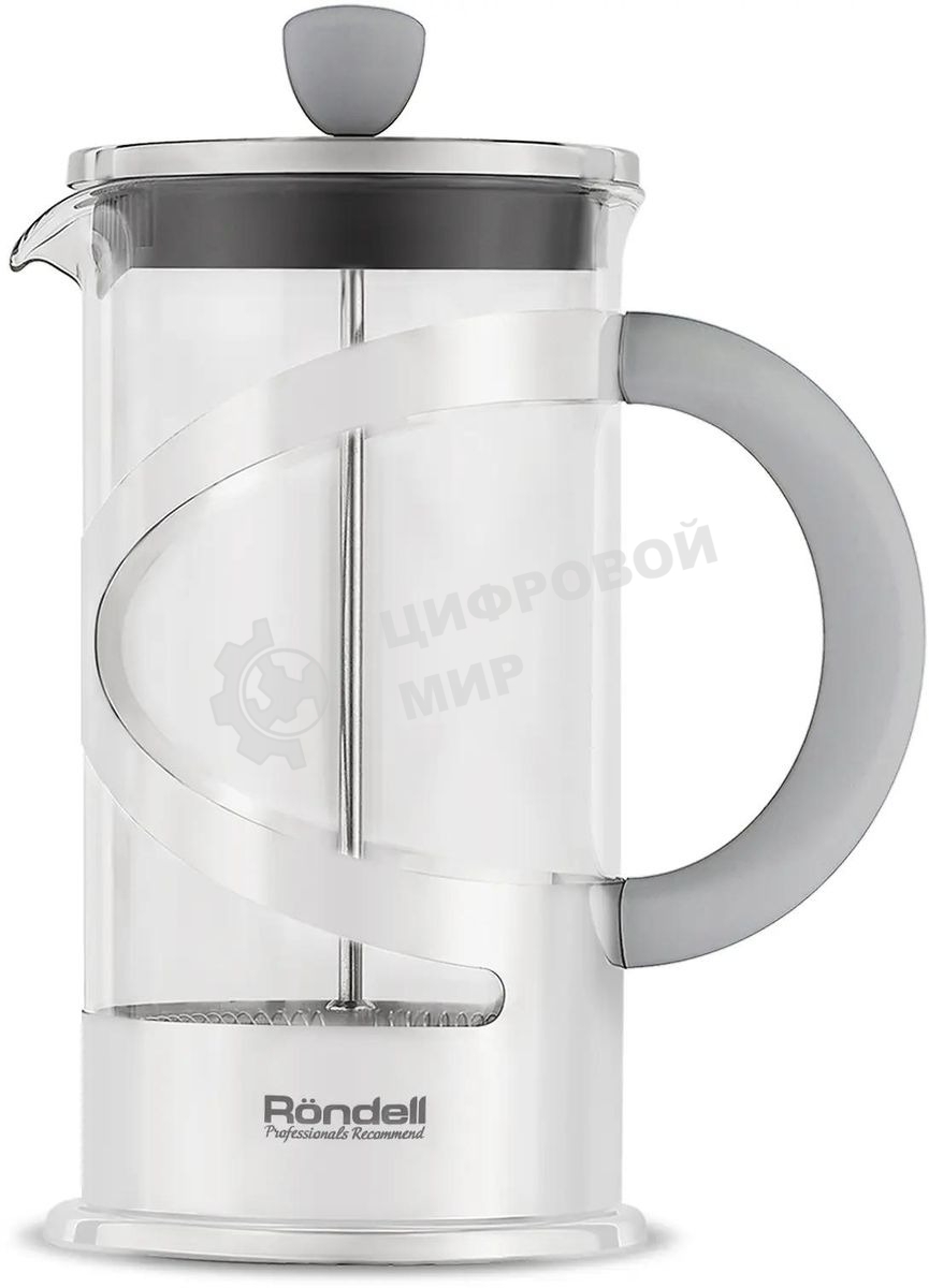Френч-пресс Rondell Crystal Grey RDS-840, 1 л, стальной