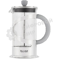 Френч-пресс Rondell Crystal Grey RDS-840, 1 л, стальной