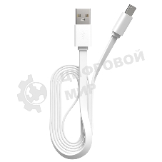 Кабель Maxvi MC-01F white USB-A - microUSB, 2A Плоский кабель, ток макс. нагрузки 2А, макс. напряжение 5V; стандарт USB 2.0; длина 1м, материал PVC, белый