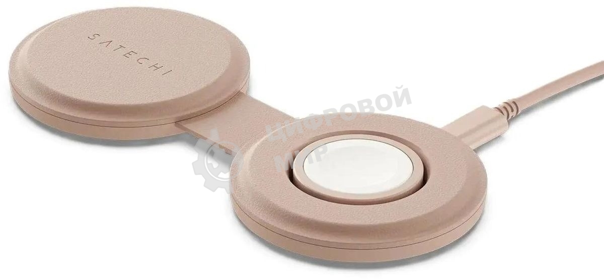 Переносное зарядное устройство Satechi Qi2 OntheGo 2-in-1 Wireless Charger, нежно-розовый
