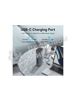 Док-станция Vention TPJH0-EU, USB Type-C, HDMI/VGA/USB/RJ45/SD/3.5мм/PD/DC, USB Type-C