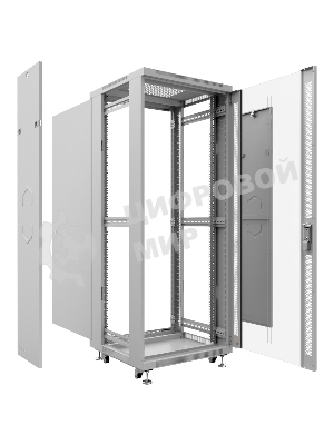 Шкаф телекоммуникационный напольный Cabeus SH-05C-12U60/80 серый, IP20, 12U, 730х600х800 мм (ВхШхГ), дверь: стекло, разборный