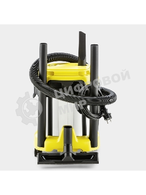 Строительный пылесос Karcher WD 2 Plus S V-15/4/18 желтый, 1000 Вт, уборка сухая/сбор воды, пылесборник мешок/контейнер, 15 л