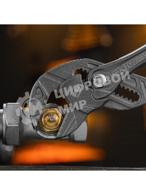 Клещи переставные Denzel кнопочный механизм, обливные рукоятки, сантехнические, 250 мм