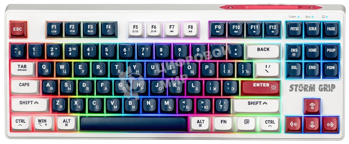 Клавиатура беспроводная Defender Storm Grip GK-188 RU,белый/синий
