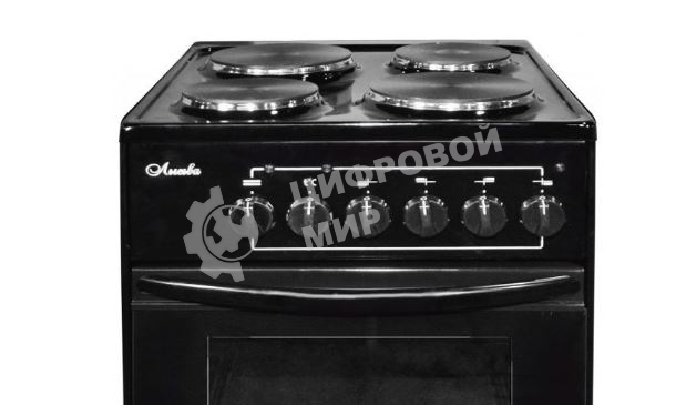 Плита электрическая Лысьва ЭП 401 СТ черный, конфорок 4 электрических, духовка 57 л, 50 см x 84 см x 60 см (без крышки)