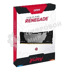 Оперативная память Kingston Fury Renegade Black, DDR4, 16Gb (1x16Gb), 3600MHz, CL16, DIMM, с радиатором, черный