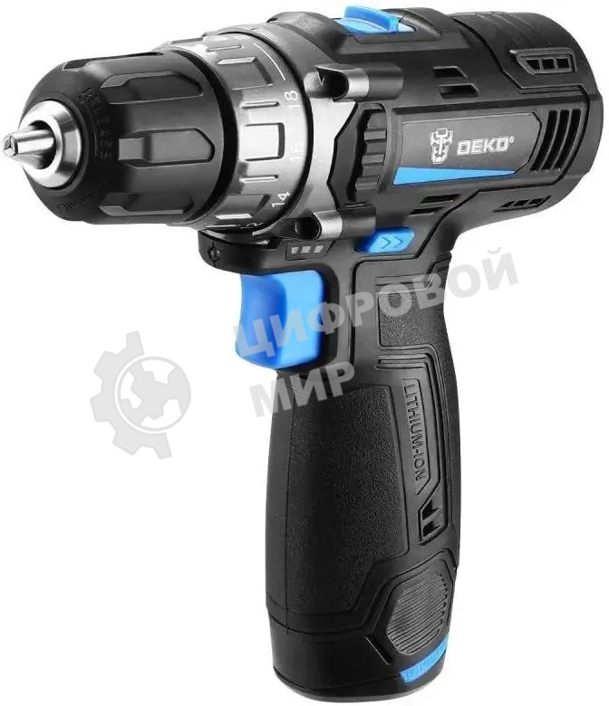 Дрель-шуруповерт Deko DKCD12V PRO, 12 В, 2 Ач, 32 Нм, щеточный